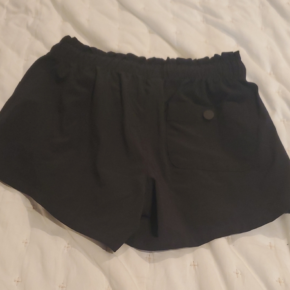 Athleta Black Relaxed Fit Shorts Lightweight Elastic Waist - Picture 4 of 6